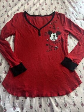 Mickey Mouse Red Long Sleeve Thermal Top